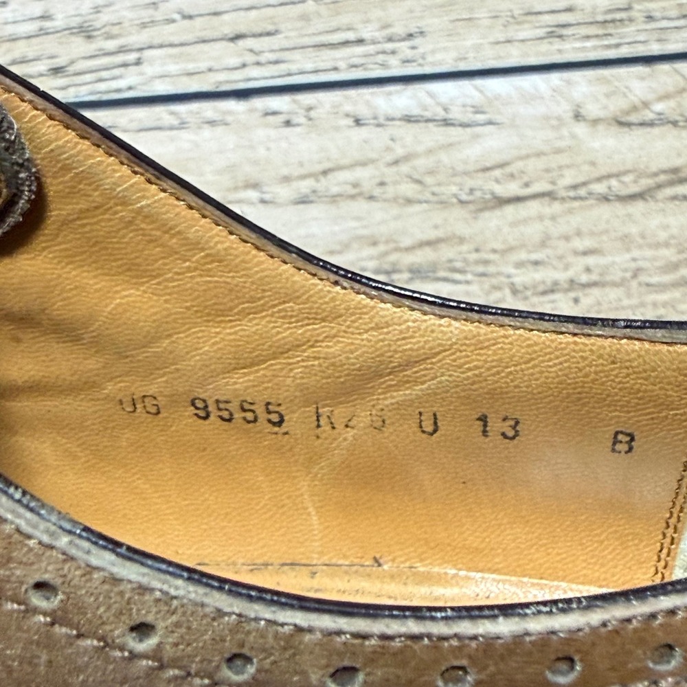 Salvatore Ferragamo Oxford Dress Shoes Mens 13 B Brown Woven Leather Italy 9555 - Picture 10 of 10